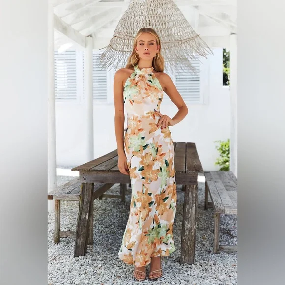 Simply Sleek Maxi Dress Orange Size 2 from Hello Molly